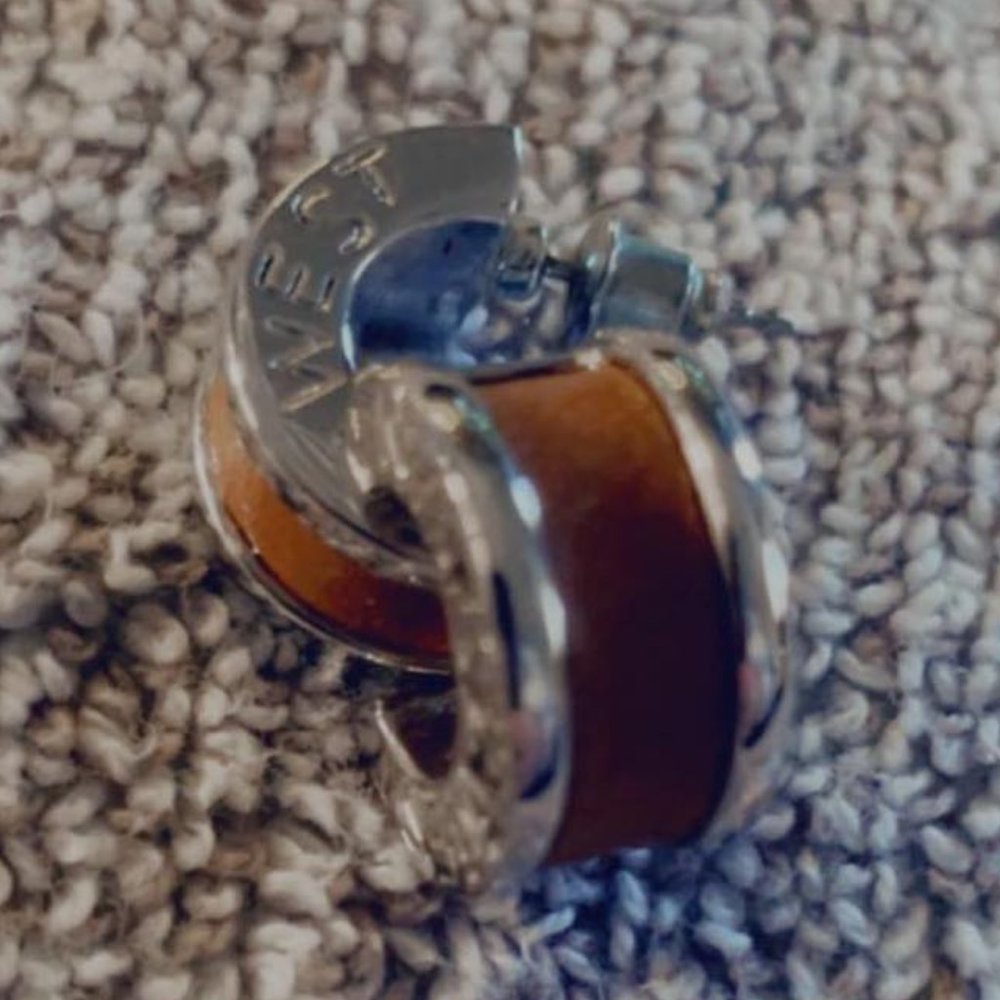 Nine West Silver/Brown Hoop Earrings